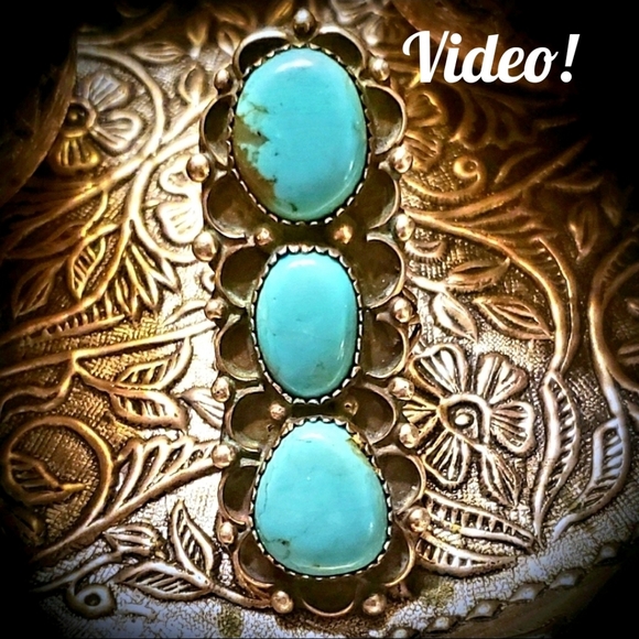 Native American Jewelry - Vintage Navajo Three Stone Knuckle Ring